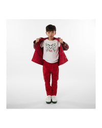 Veste réversible en coton - Rouge foncé
