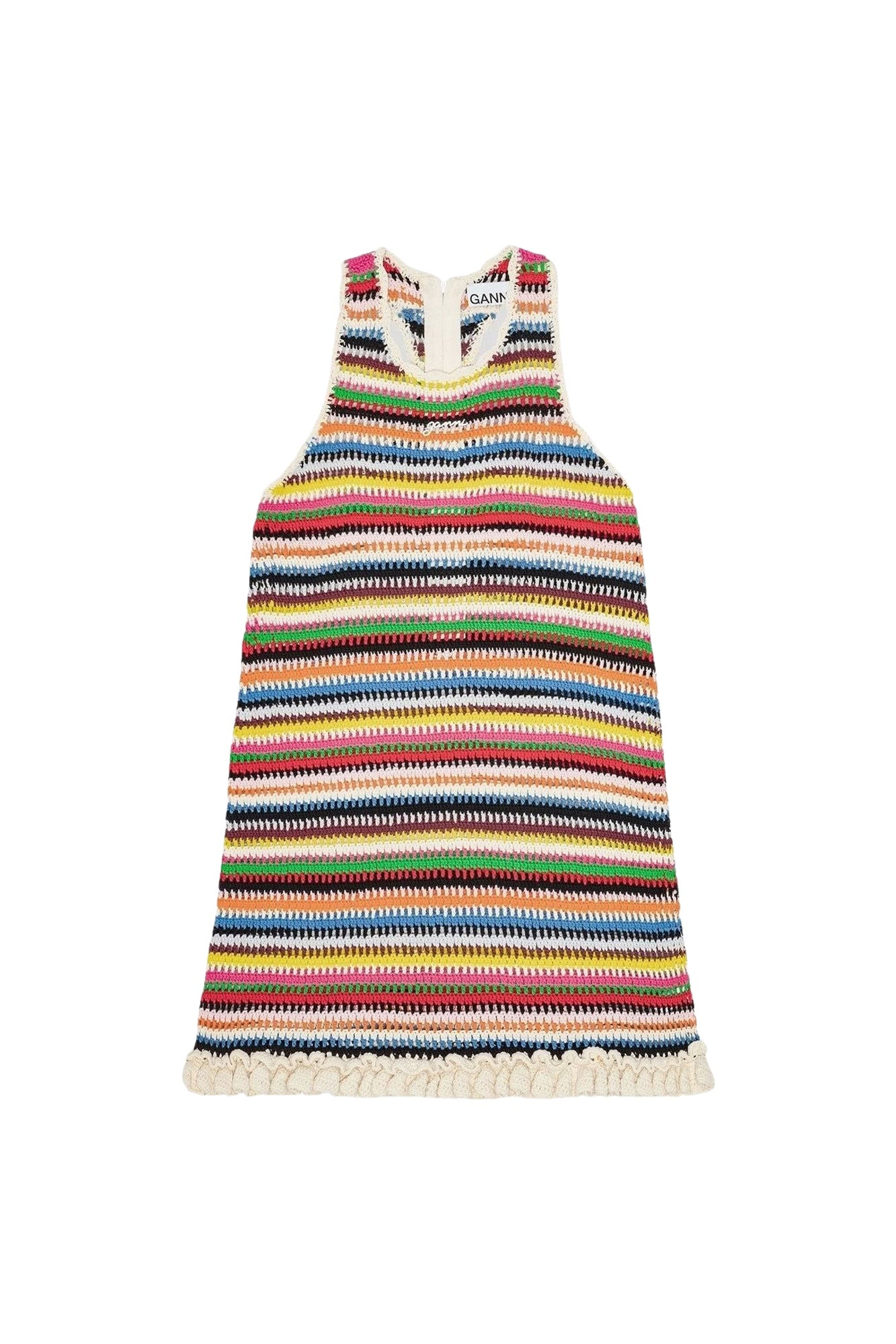 Crochet halter short dress - Multicolour