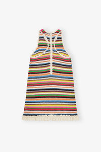 Robe courte dos nu en crochet - Multicolour