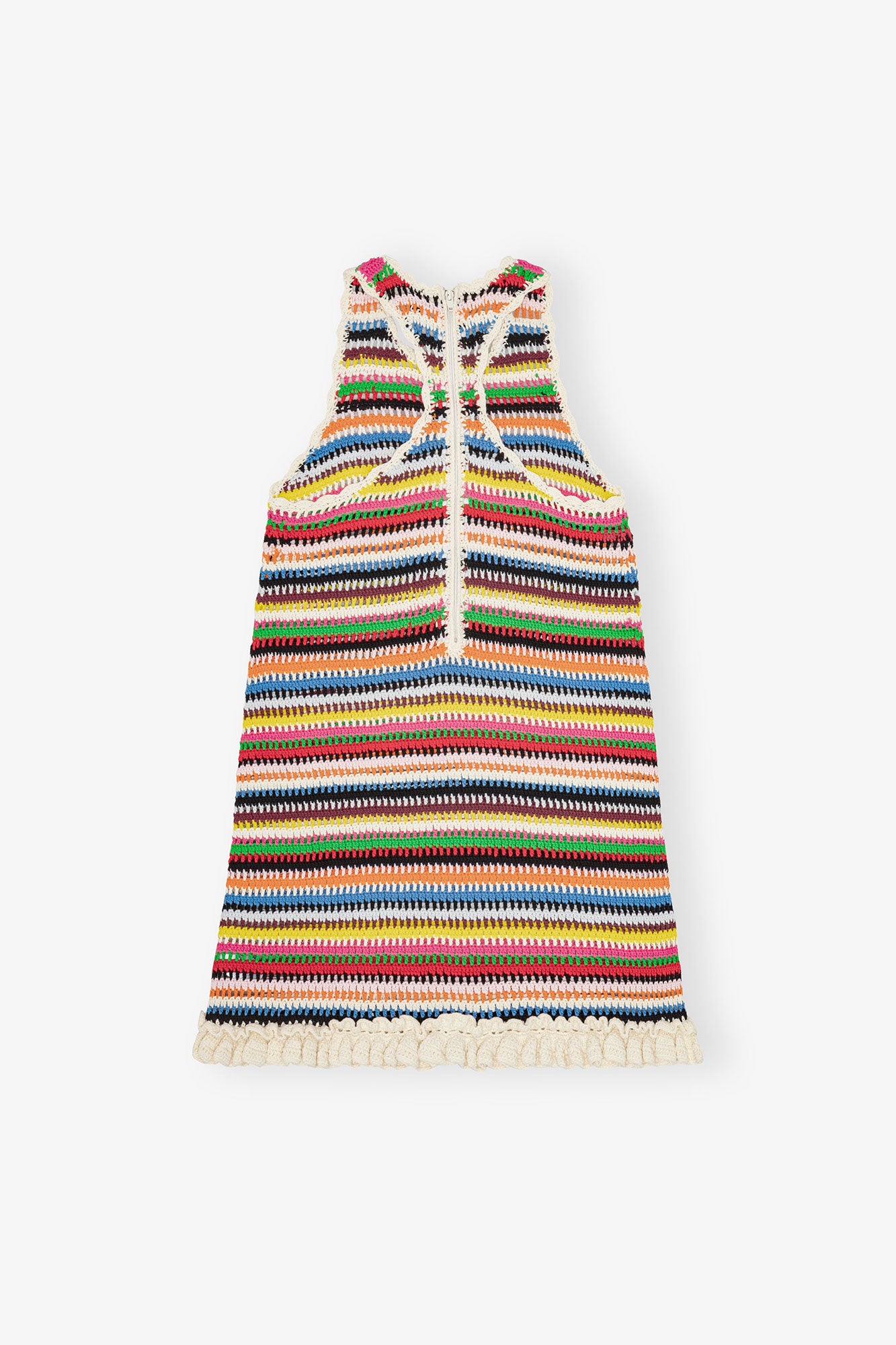 Robe courte dos nu en crochet - Multicolour