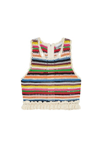 Ruffled crochet top - Multicolour