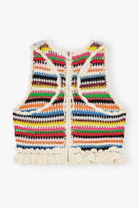 Top à volants en crochet - Multicolour