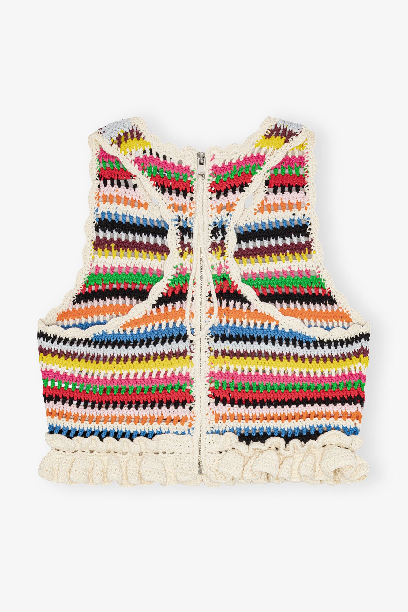 Top à volants en crochet - Multicolour