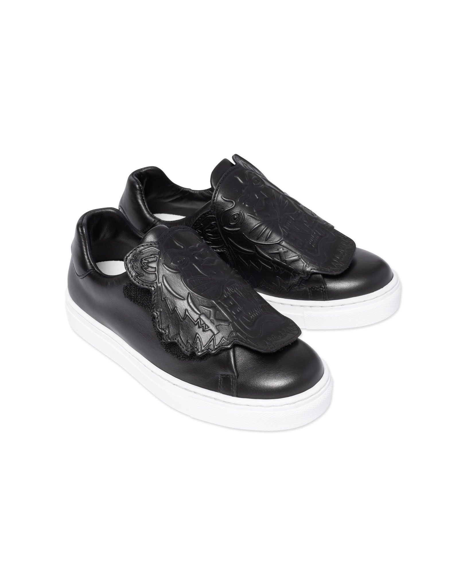 Low leather sneakers - Black