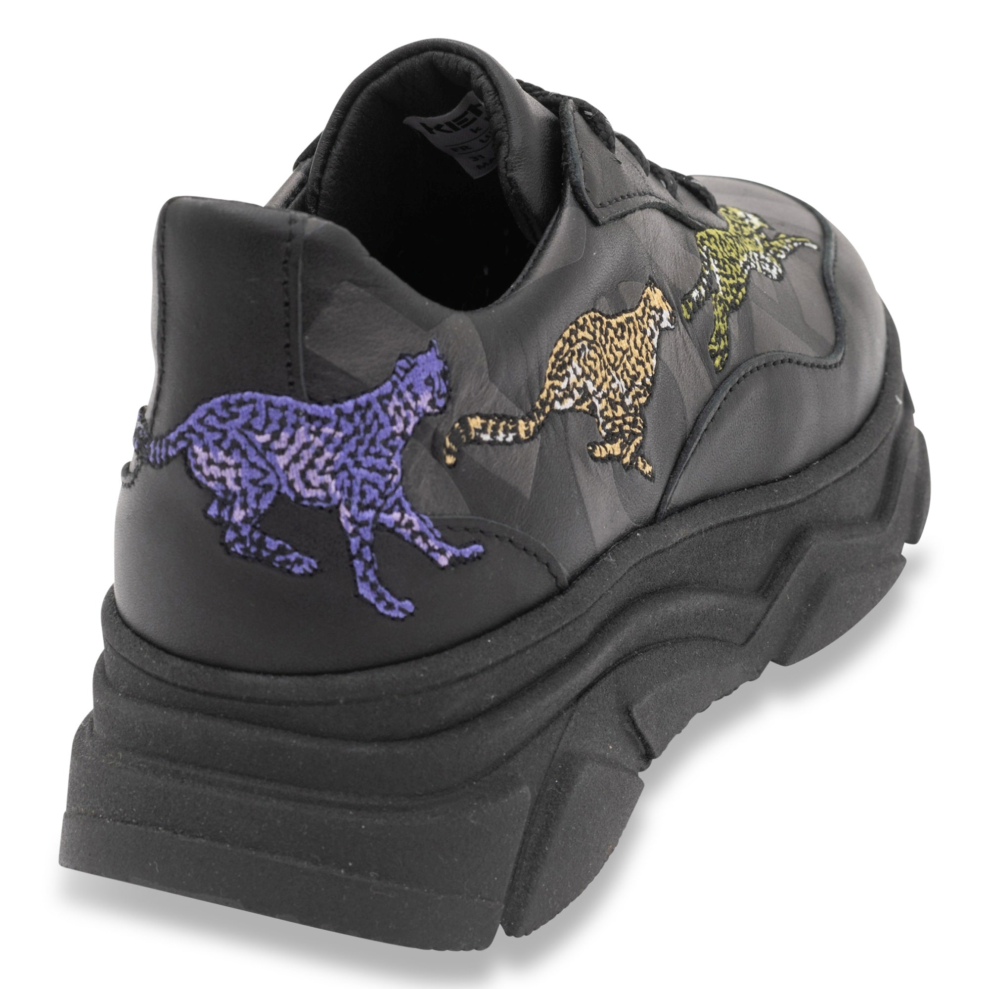 Sneakers fermeture lacets boy en cuir - Black