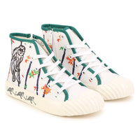 Leather lace-up sneakers - White