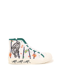 Leather lace-up sneakers - White