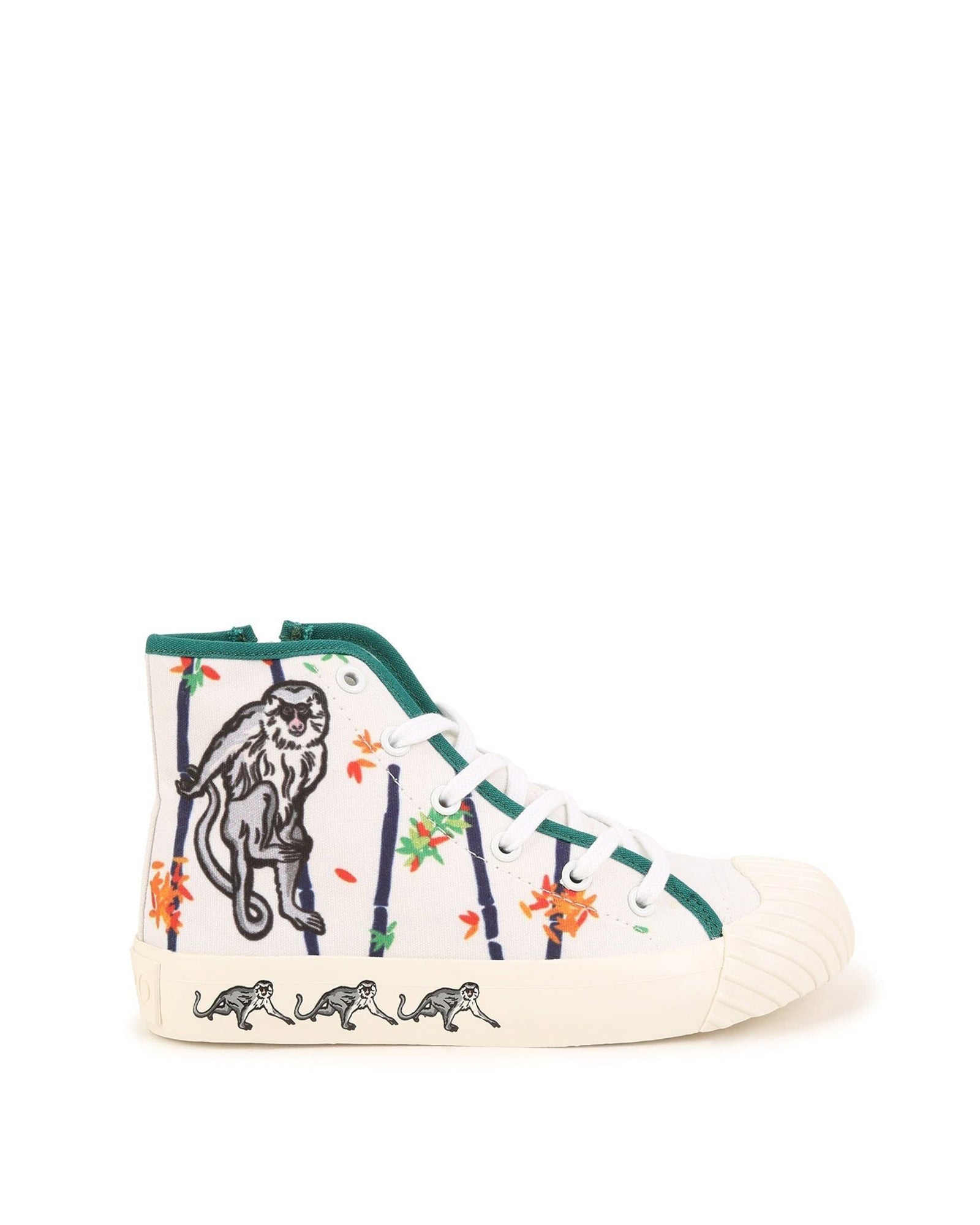 Leather lace-up sneakers - White