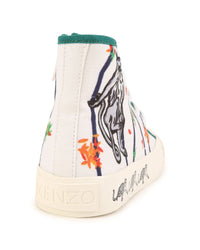 Leather lace-up sneakers - White