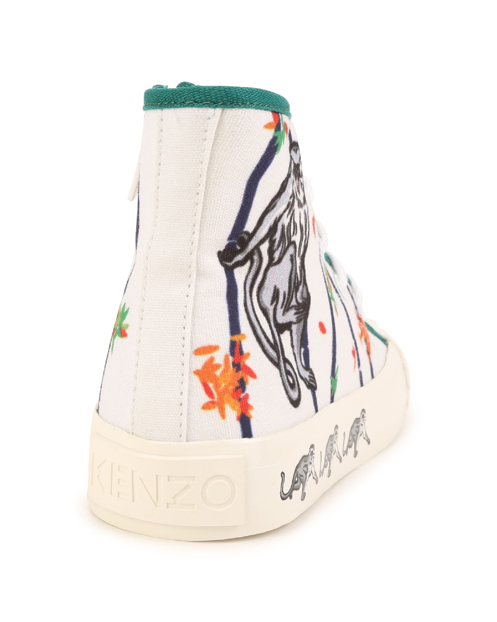 Leather lace-up sneakers - White