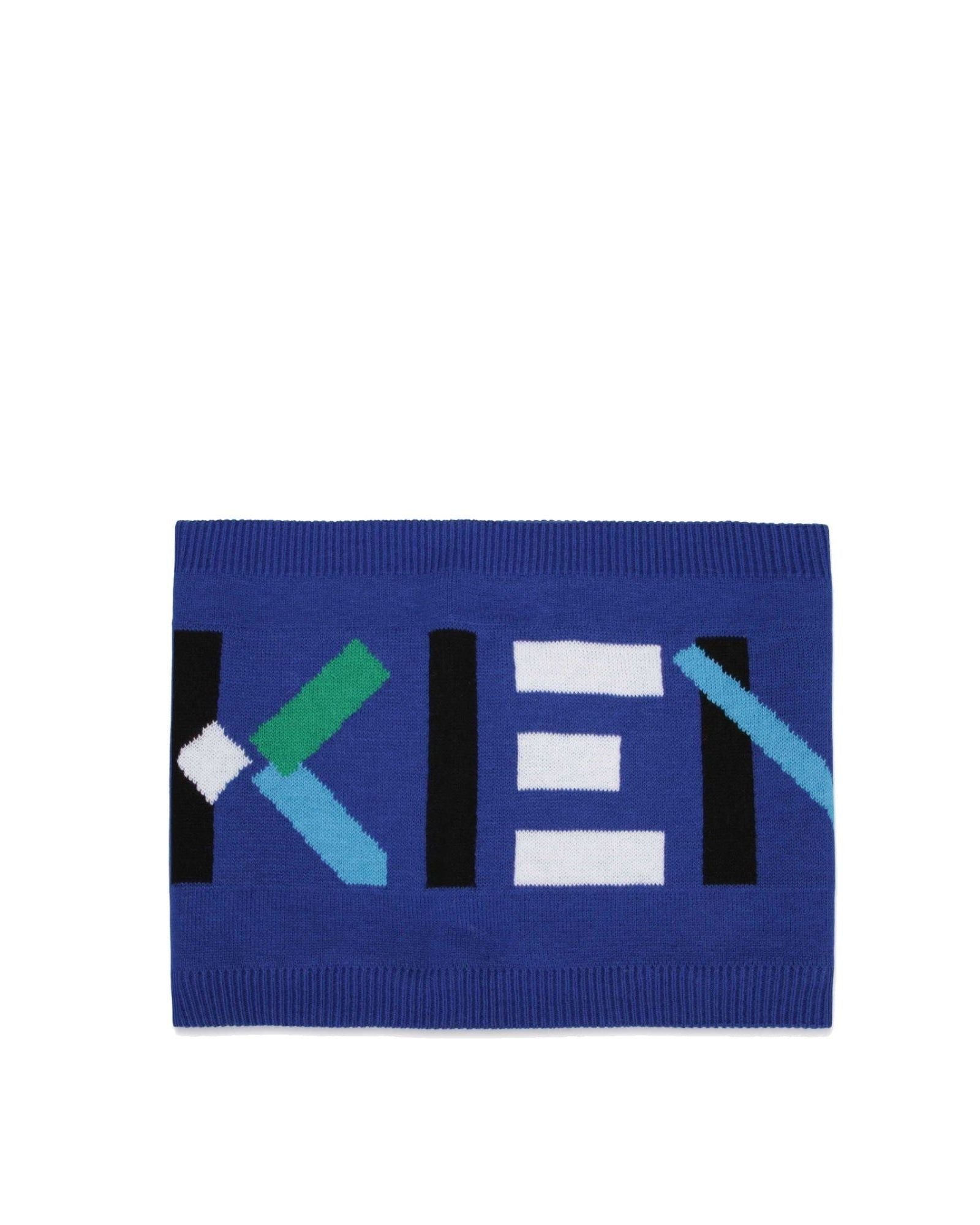Écharpe tube tricot en coton - Wave Blue