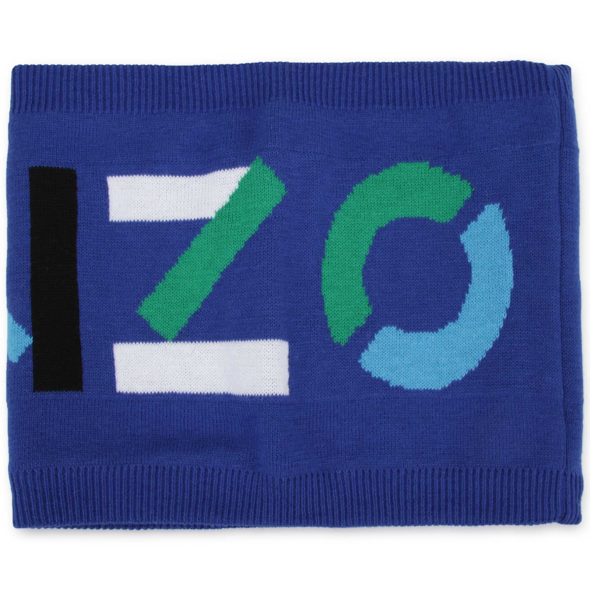 Écharpe tube tricot en coton - Wave Blue