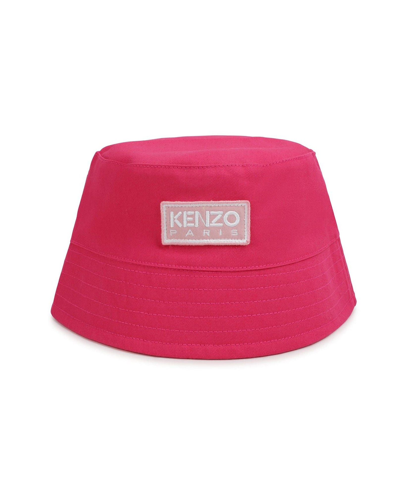 Bob en sergé avec vignette tissée siglée - Fuchsia