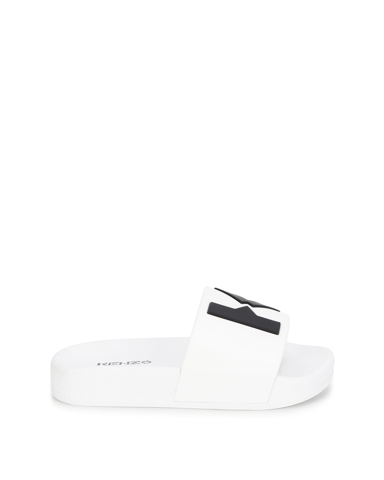 Mules à logo en relief - Blanc Cassé