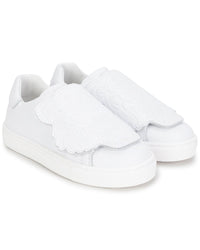 Sneakers basses en cuir - Blanc Cassé