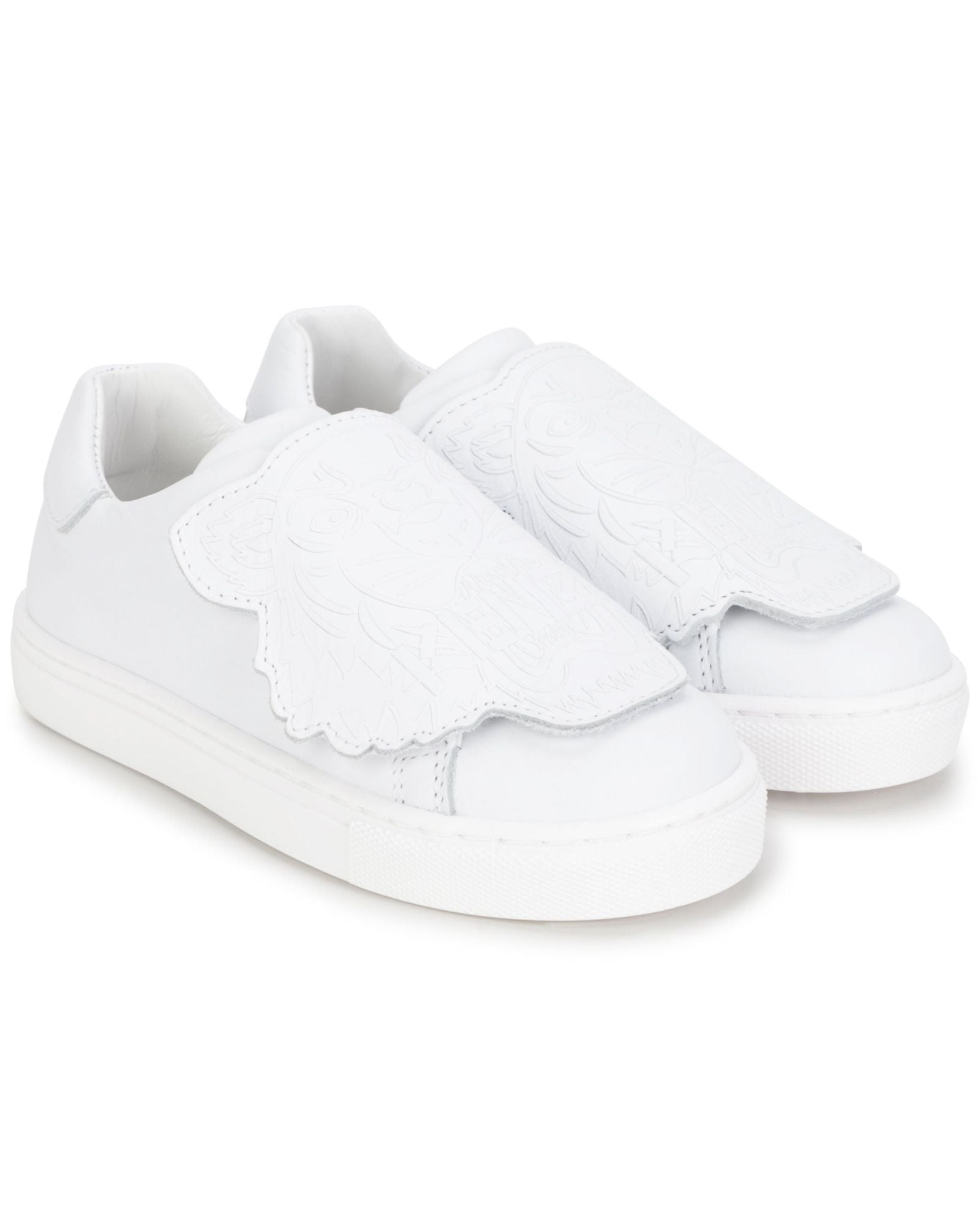 Sneakers basses en cuir - Blanc Cassé