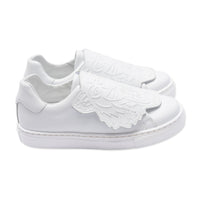 Sneakers basses en cuir - Blanc Cassé