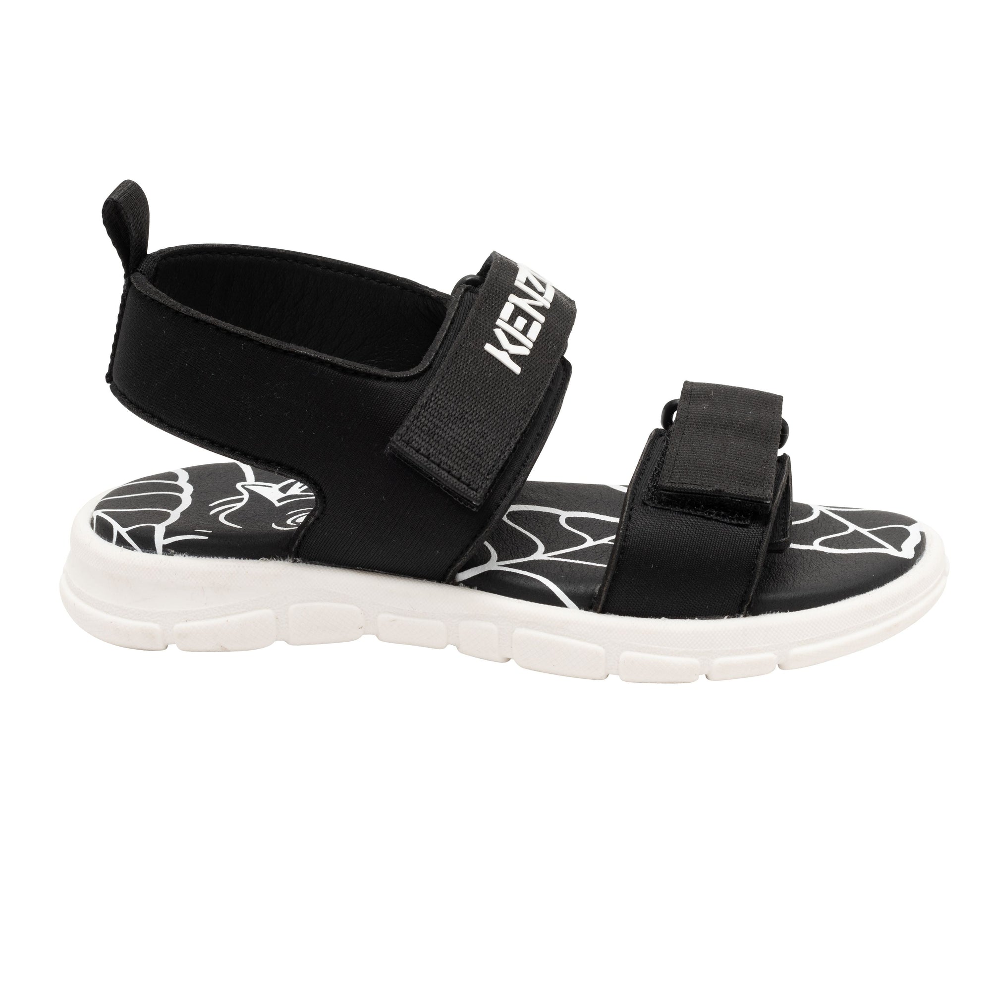 Sandales fermeture velcro en lycra et gros grain - Black