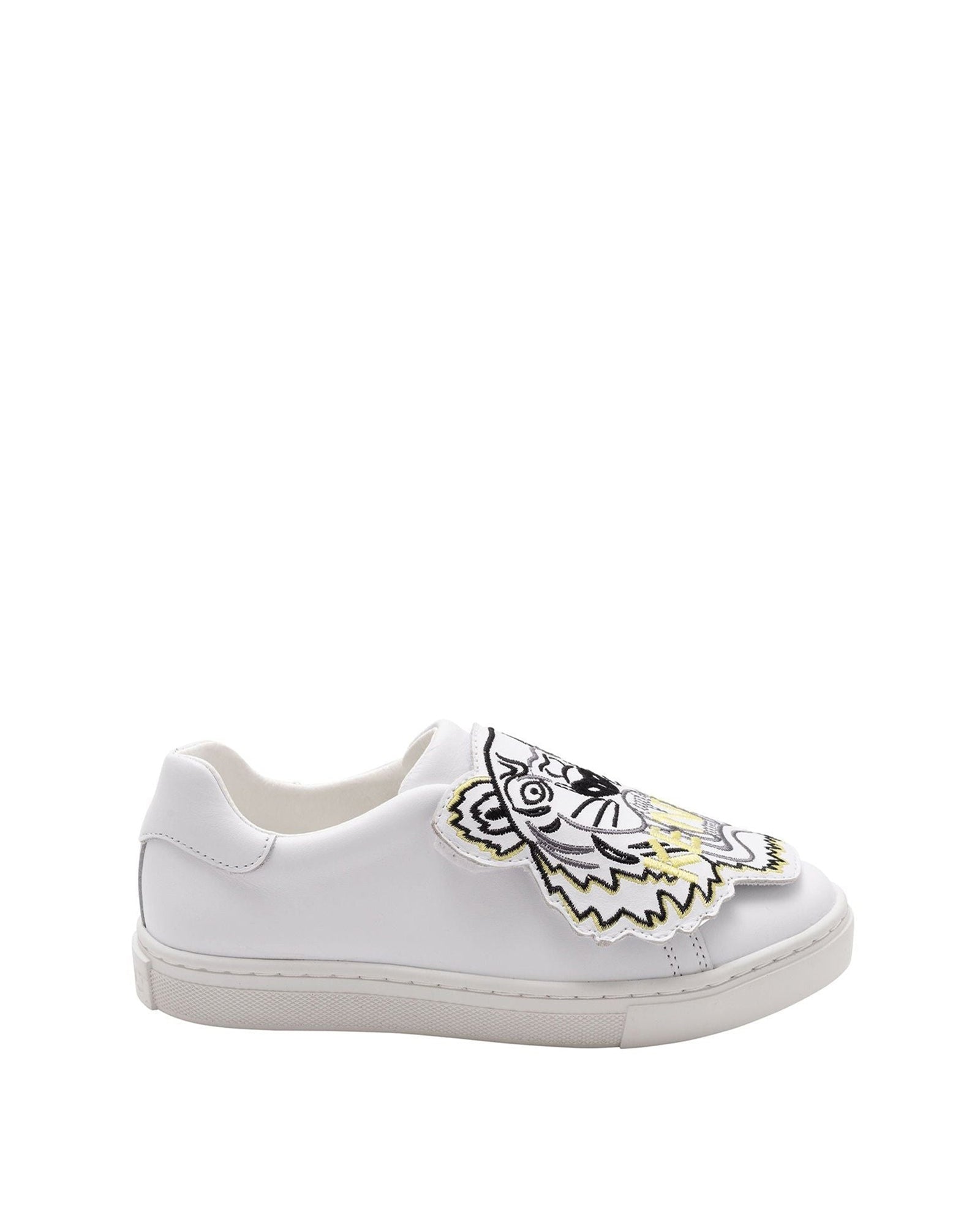Sneakers fermeture velcro cuir - Blanc