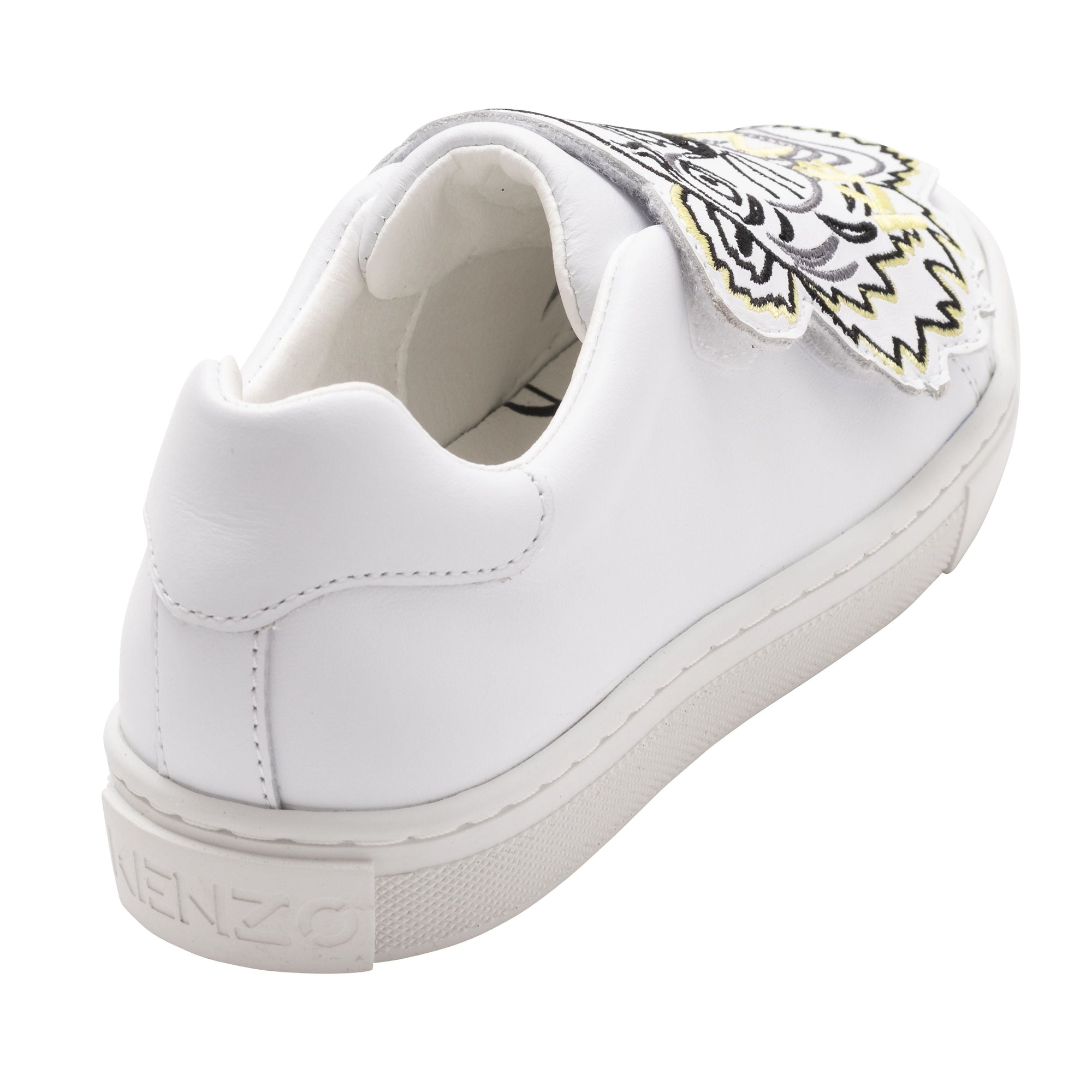 Sneakers fermeture velcro cuir - Blanc