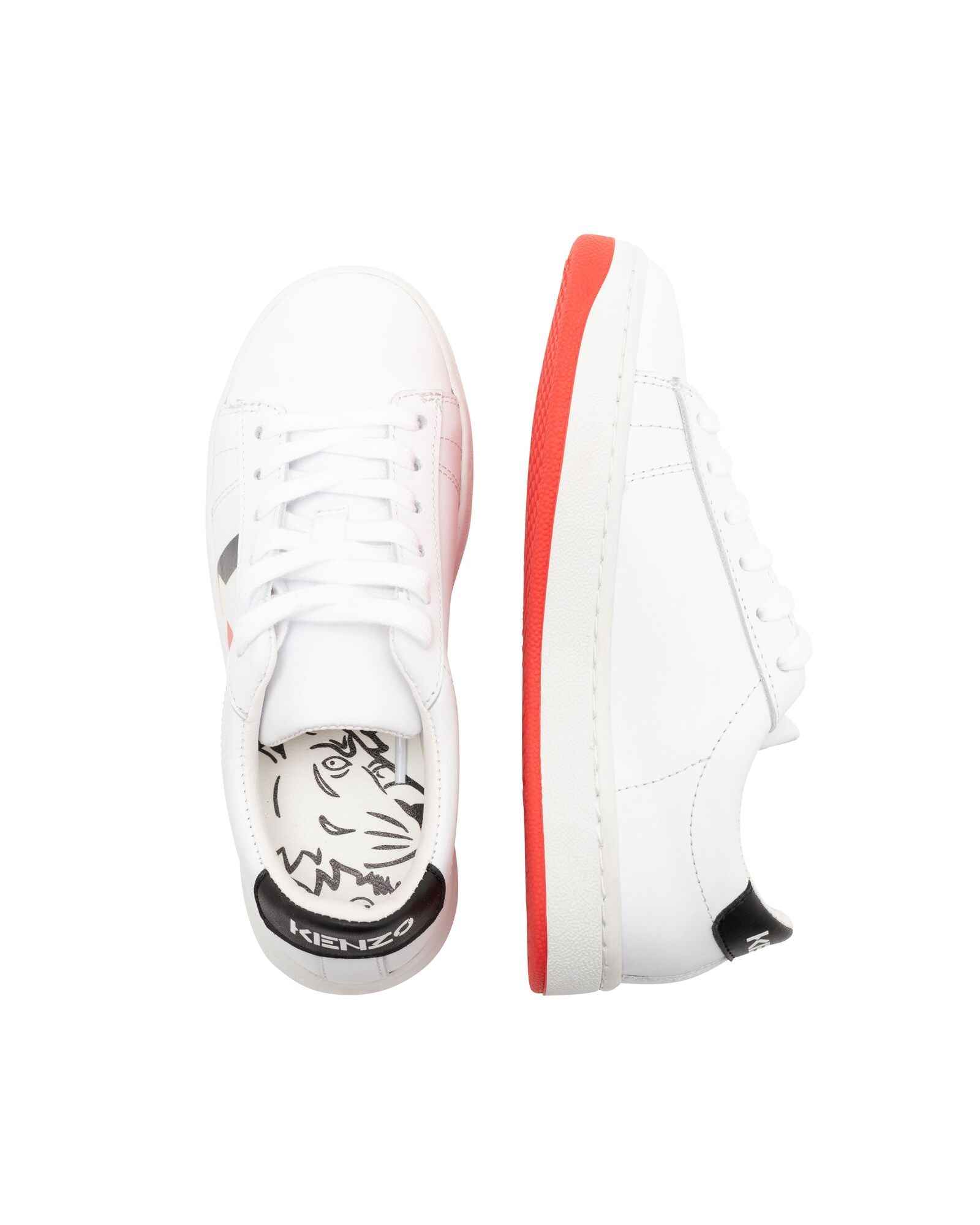 Sneakers à lacets en cuir - Blanc