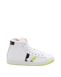 Baskets fermeture zippée en cuir - Blanc