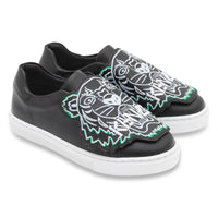 Baskets fermeture velcro en cuir - Black