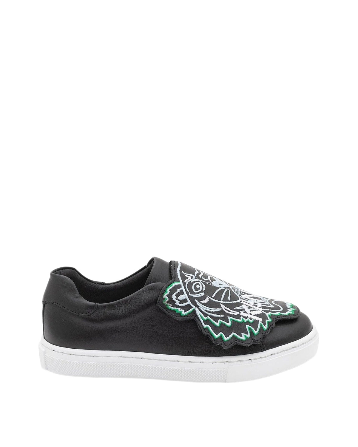 Baskets fermeture velcro en cuir - Black