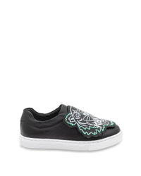 Sneakers fermeture velcro en cuir - Black