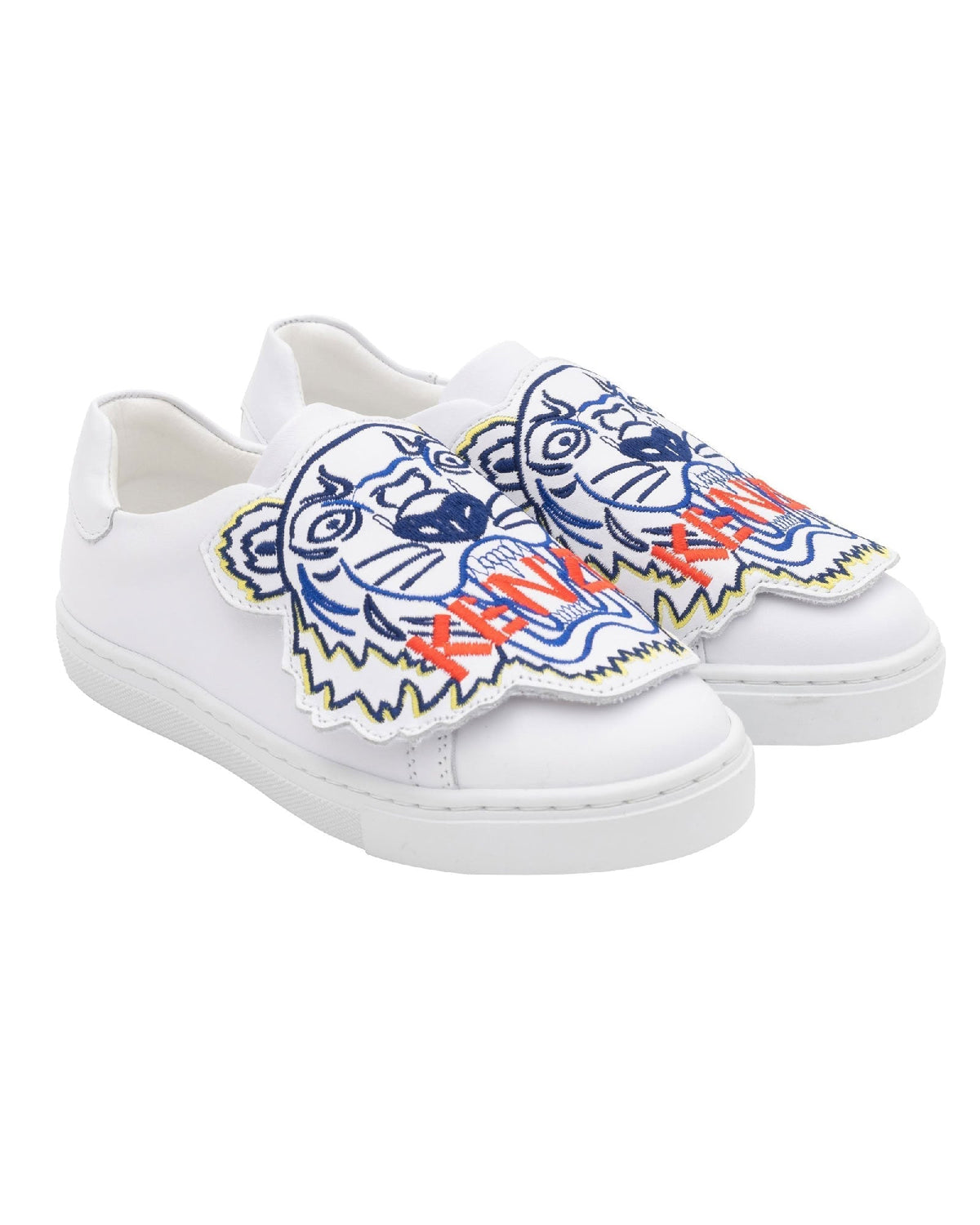 Baskets fermeture velcro en cuir - Blanc