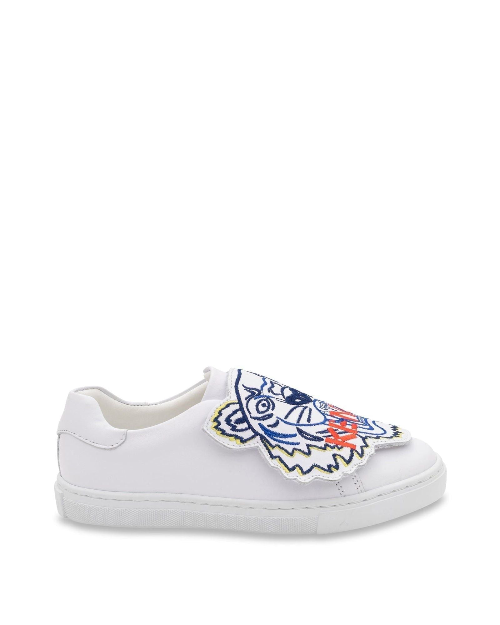Sneakers fermeture velcro en cuir - Blanc