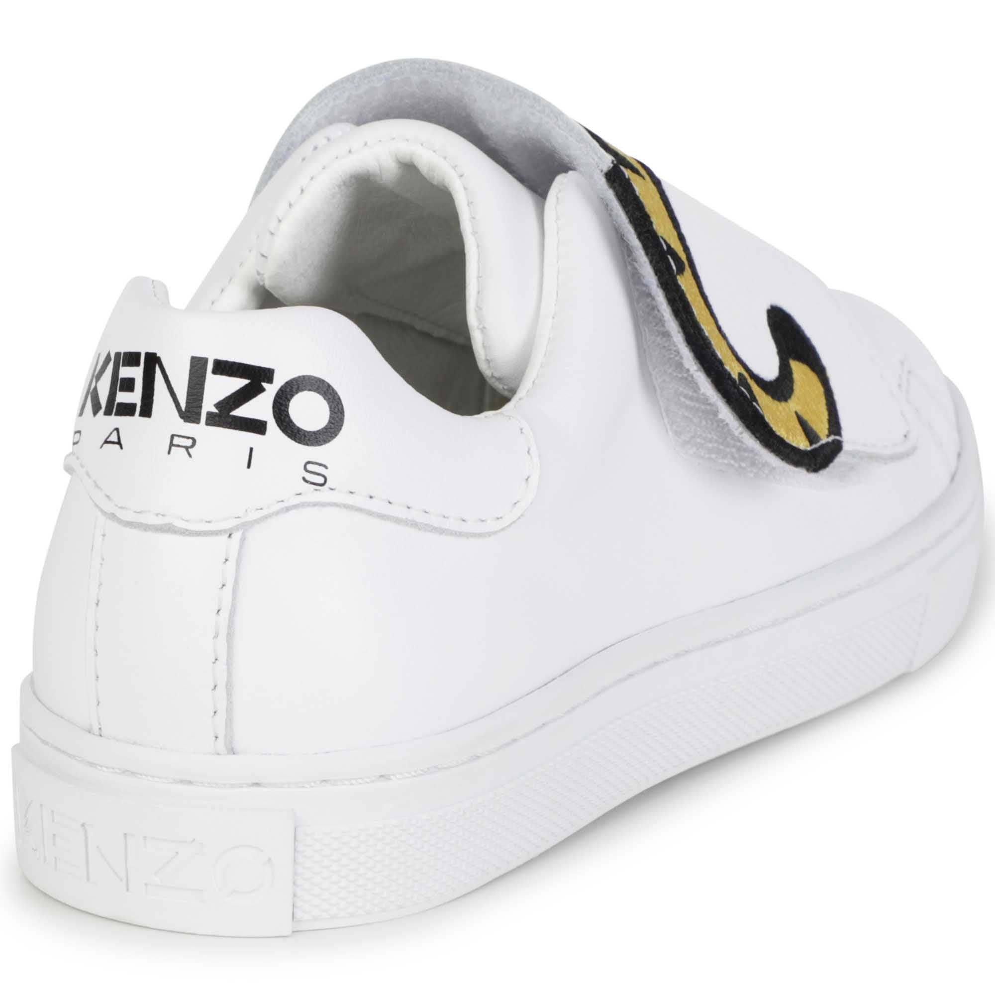 Baskets à fermeture velcro en cuir - Blanc