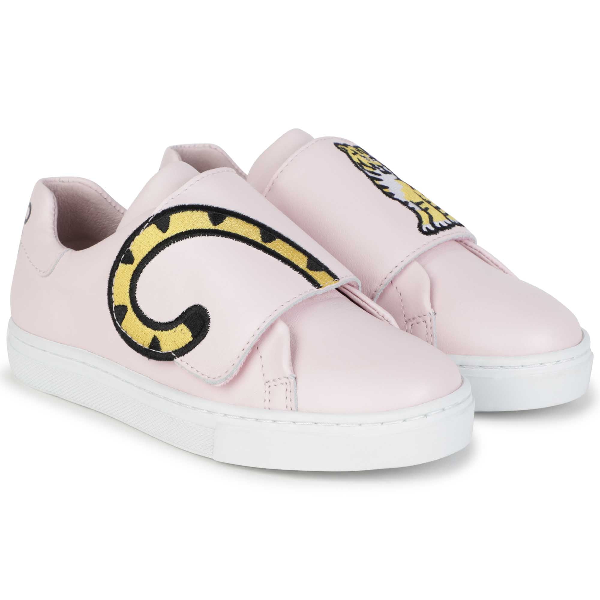 Baskets à fermeture velcro en cuir - Pink powder