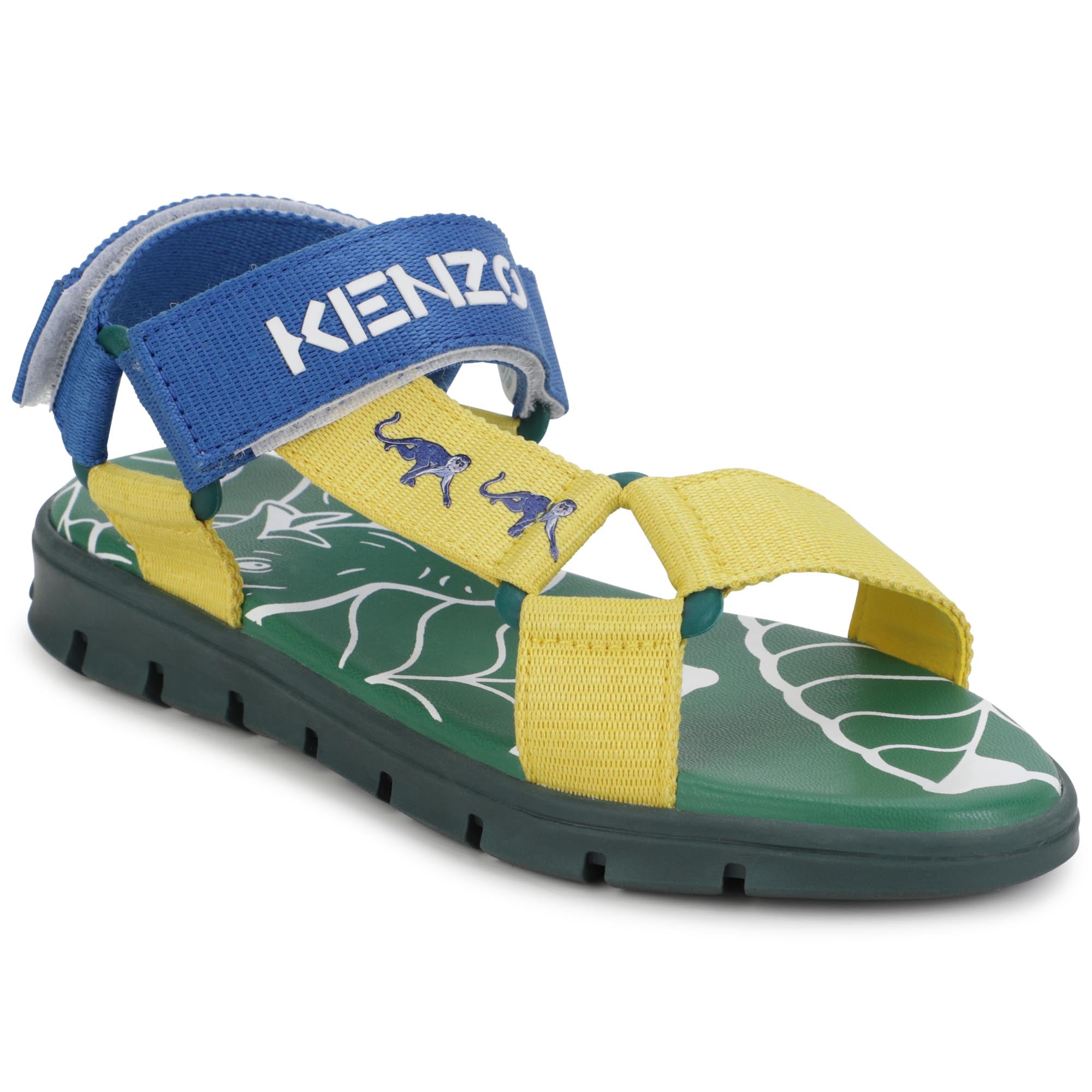 Sandales avec bandes gros grain bicolores - Thuya