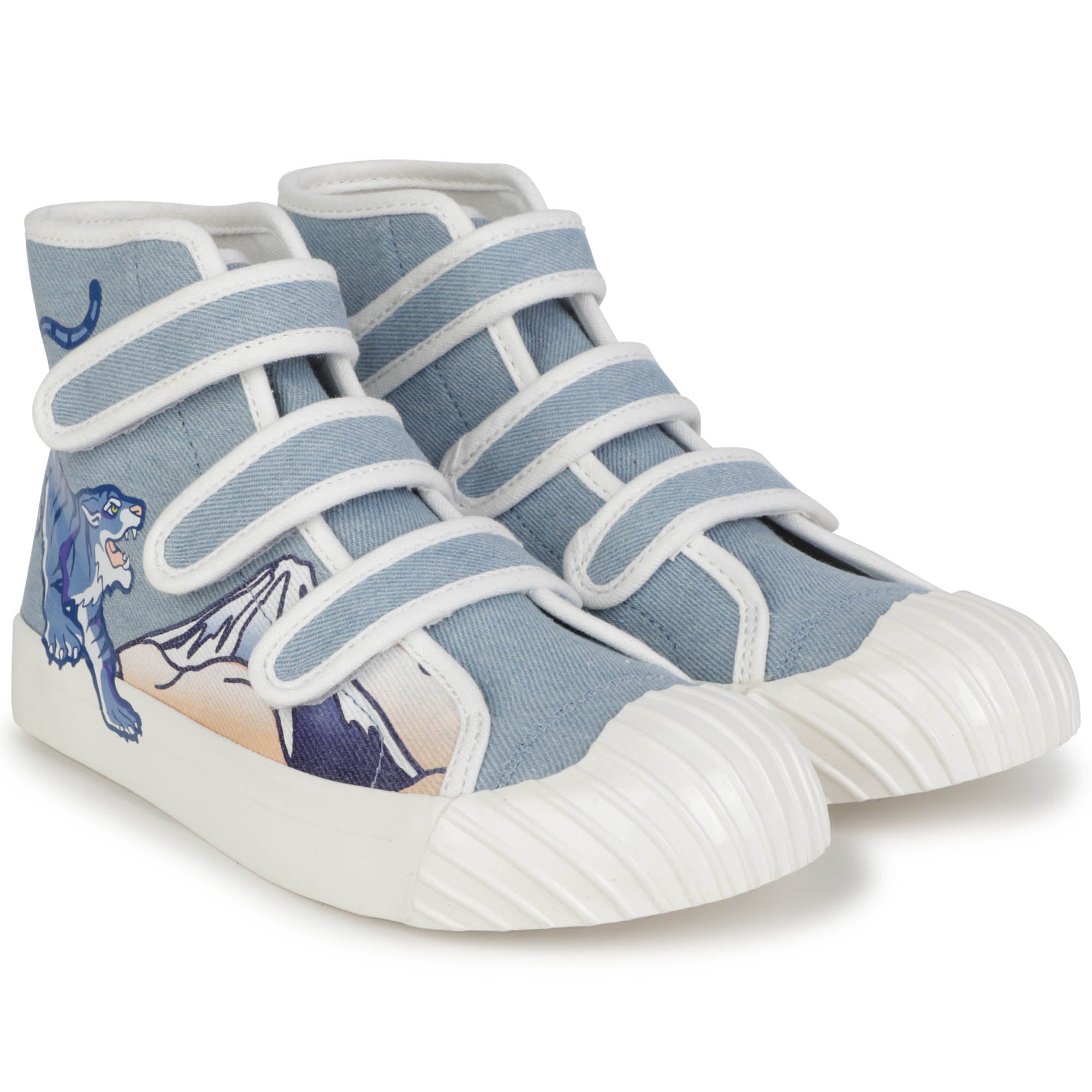 Baskets à velcro en denim - Myosotis