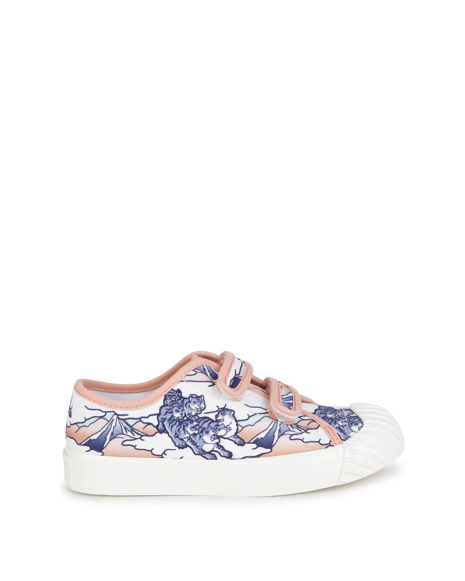 Velcro trainers in printed canvas - Dark Mango