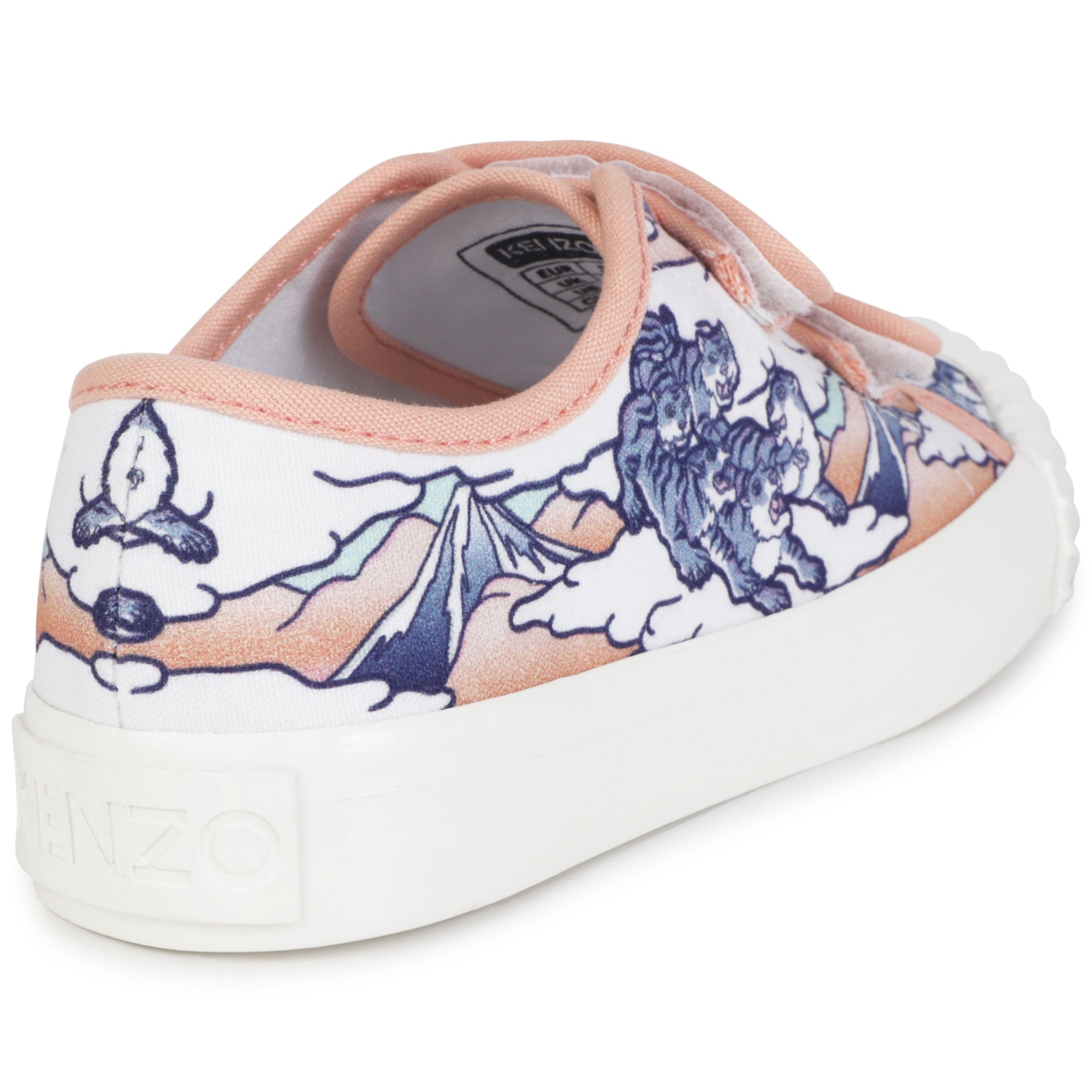 Velcro trainers in printed canvas - Dark Mango