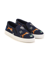 Baskets en denim - Bleu metal