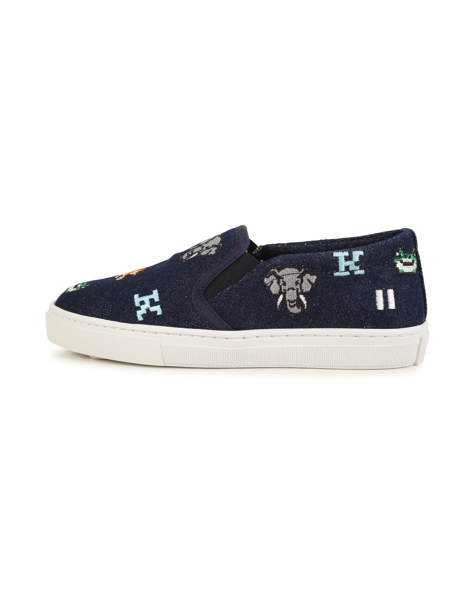 Baskets en denim - Bleu metal