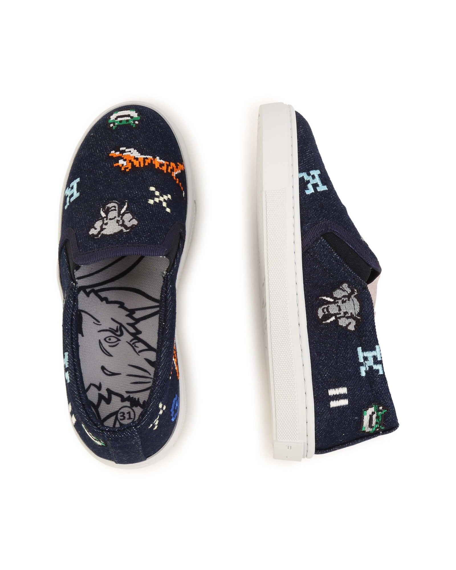 Baskets en denim - Bleu metal