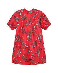 Robe à manches ballons - Piment