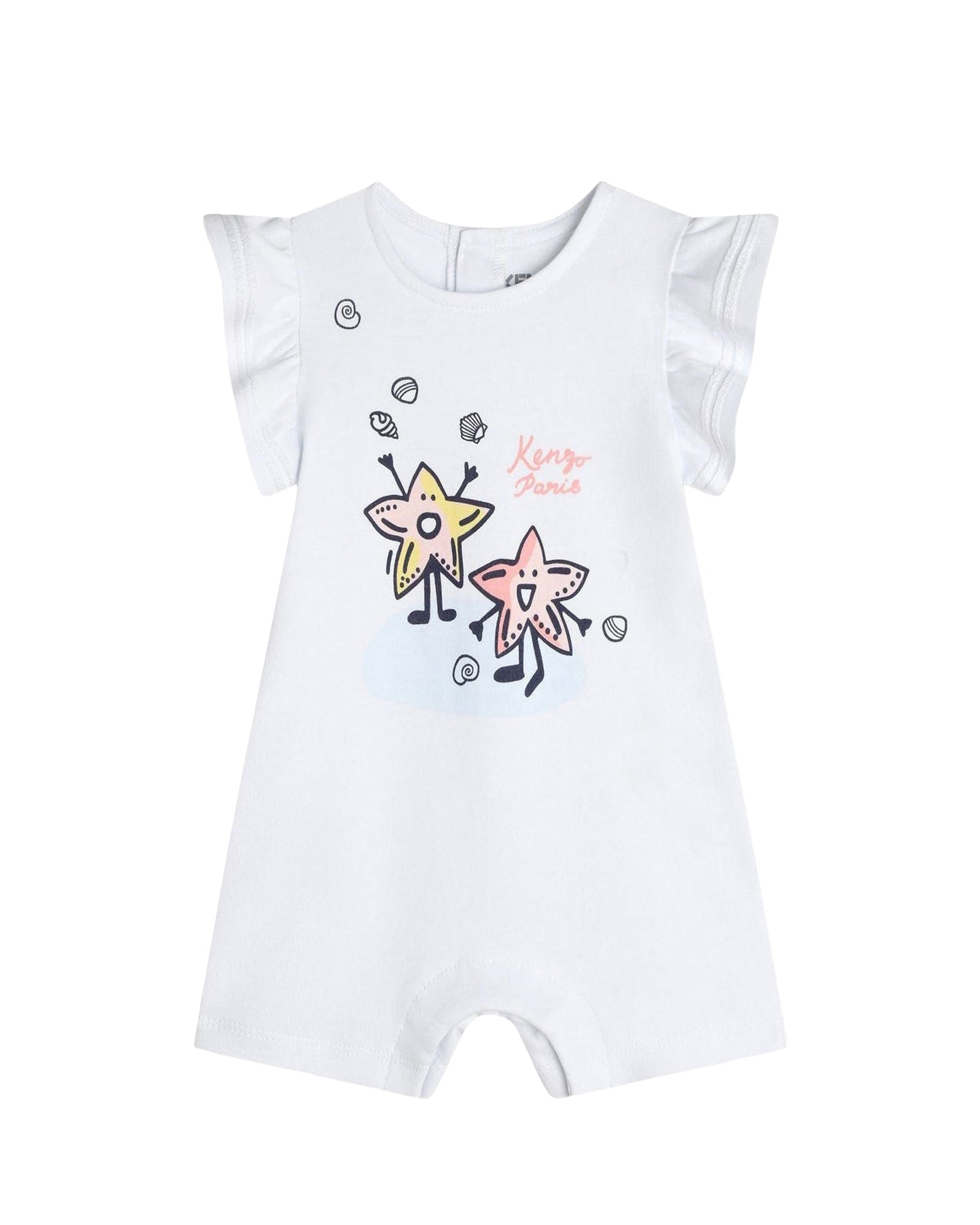 Combi-short en coton - Blanc