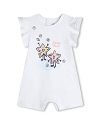 Combi-short en coton - Blanc