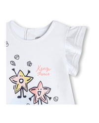 Combi-short en coton - Blanc