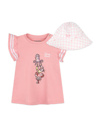 Ensemble robe et chapeau - Blush