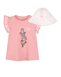 Ensemble robe et chapeau - Blush