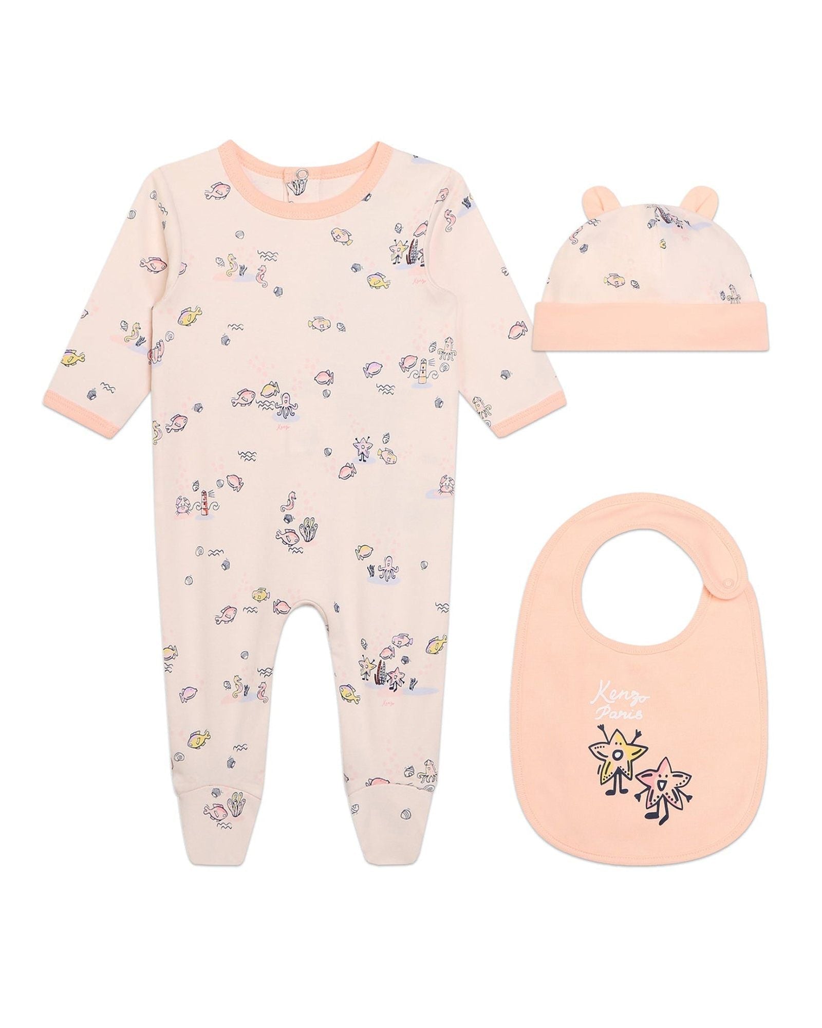 Ensemble pyjama bavoir et bonnet en coton - Delicacy