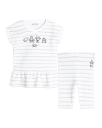 Ensemble robe et corsaire en coton - Blanc
