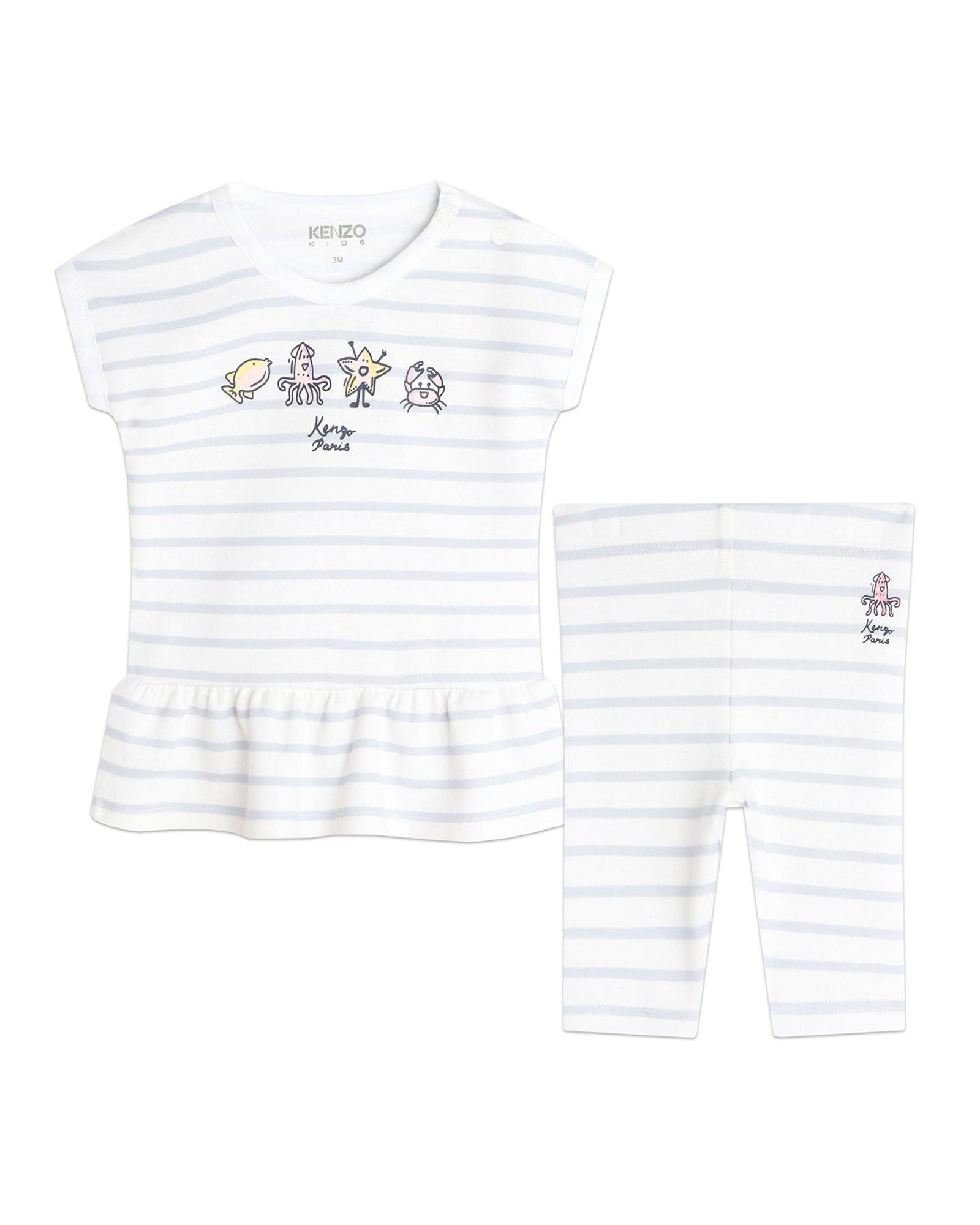 Ensemble robe et corsaire en coton - Blanc