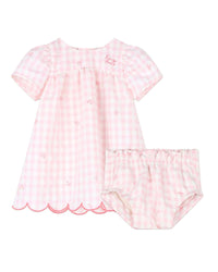 Cotton dress and panties set - Veiled pink